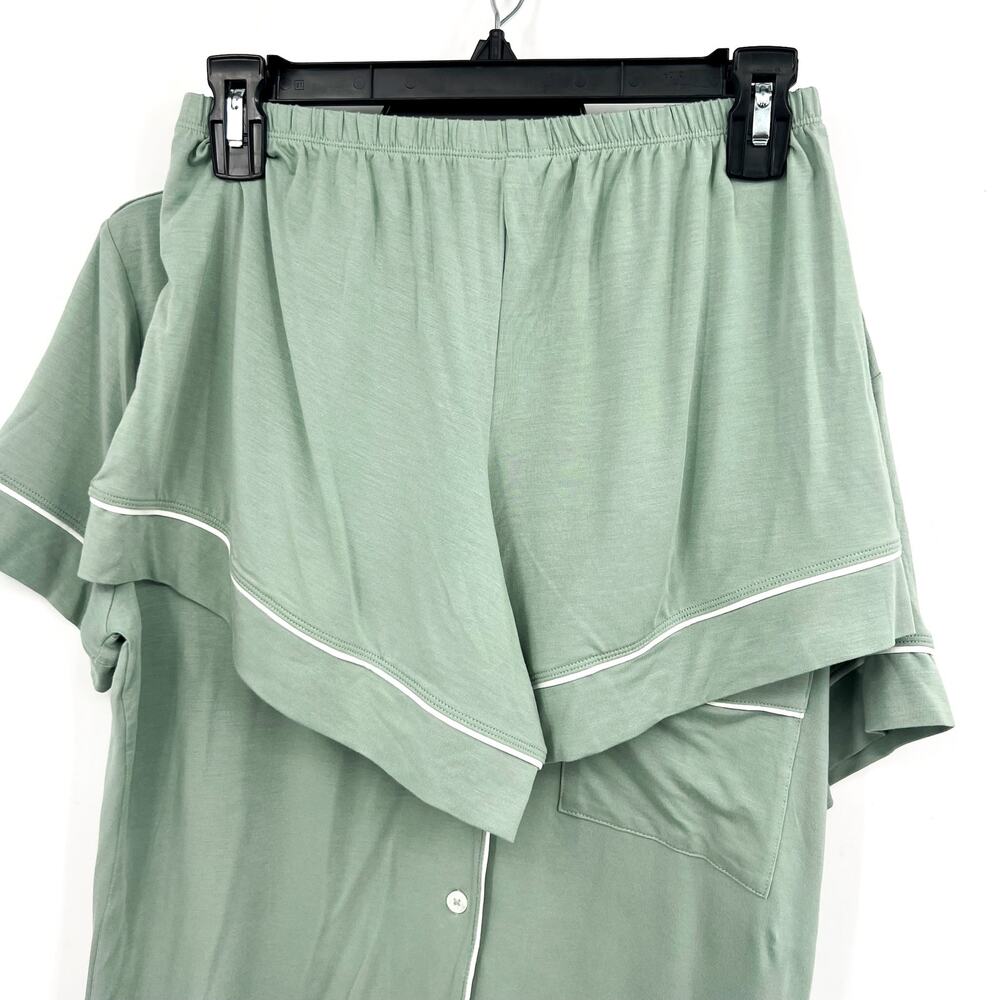 EBERJEY Gisele Relaxed Shorts PJ Set XS Eucalyptus Green TENCEL Modal NWT - Picture 7 of 13